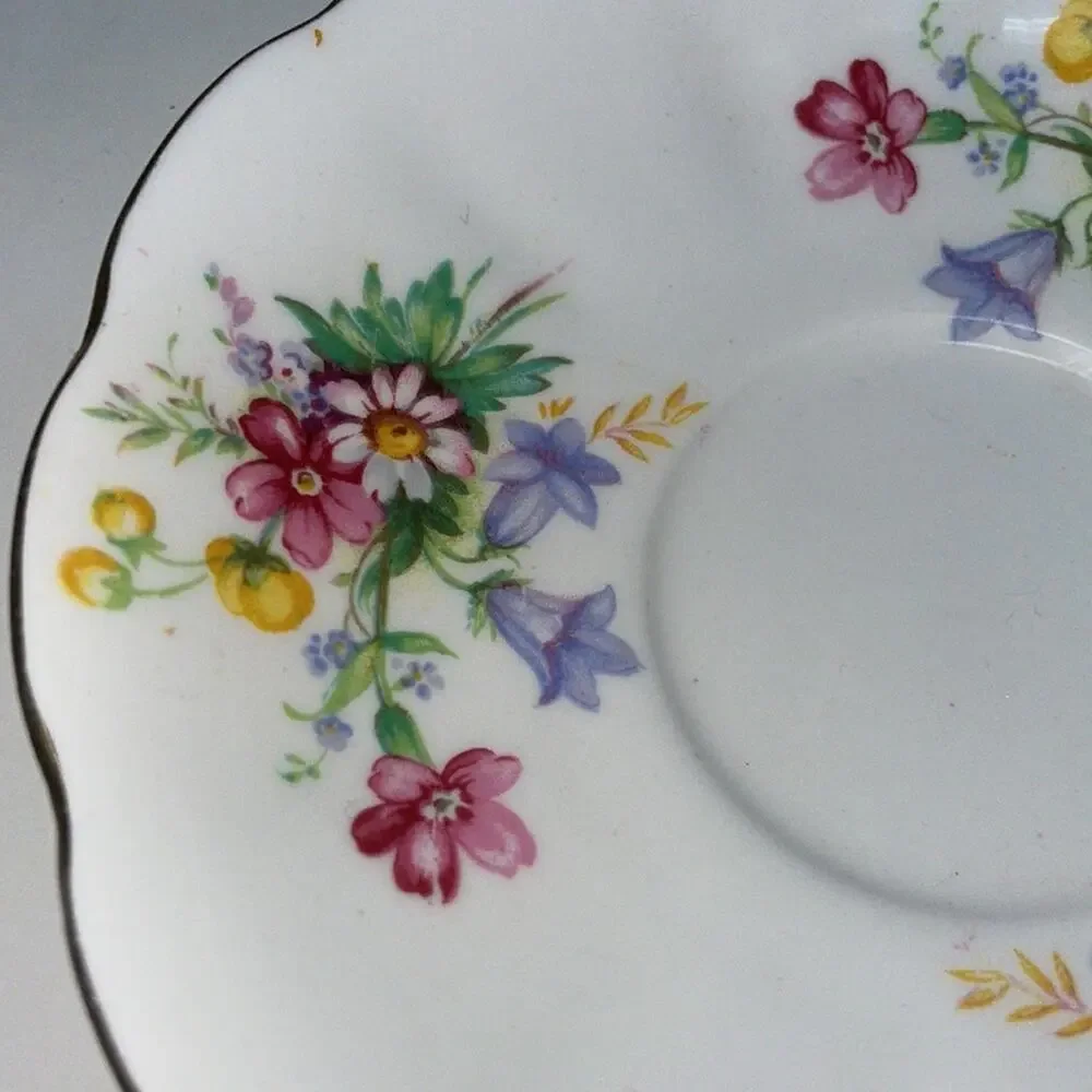 Mid-Century Fine Bone China England Teacup & Saucer